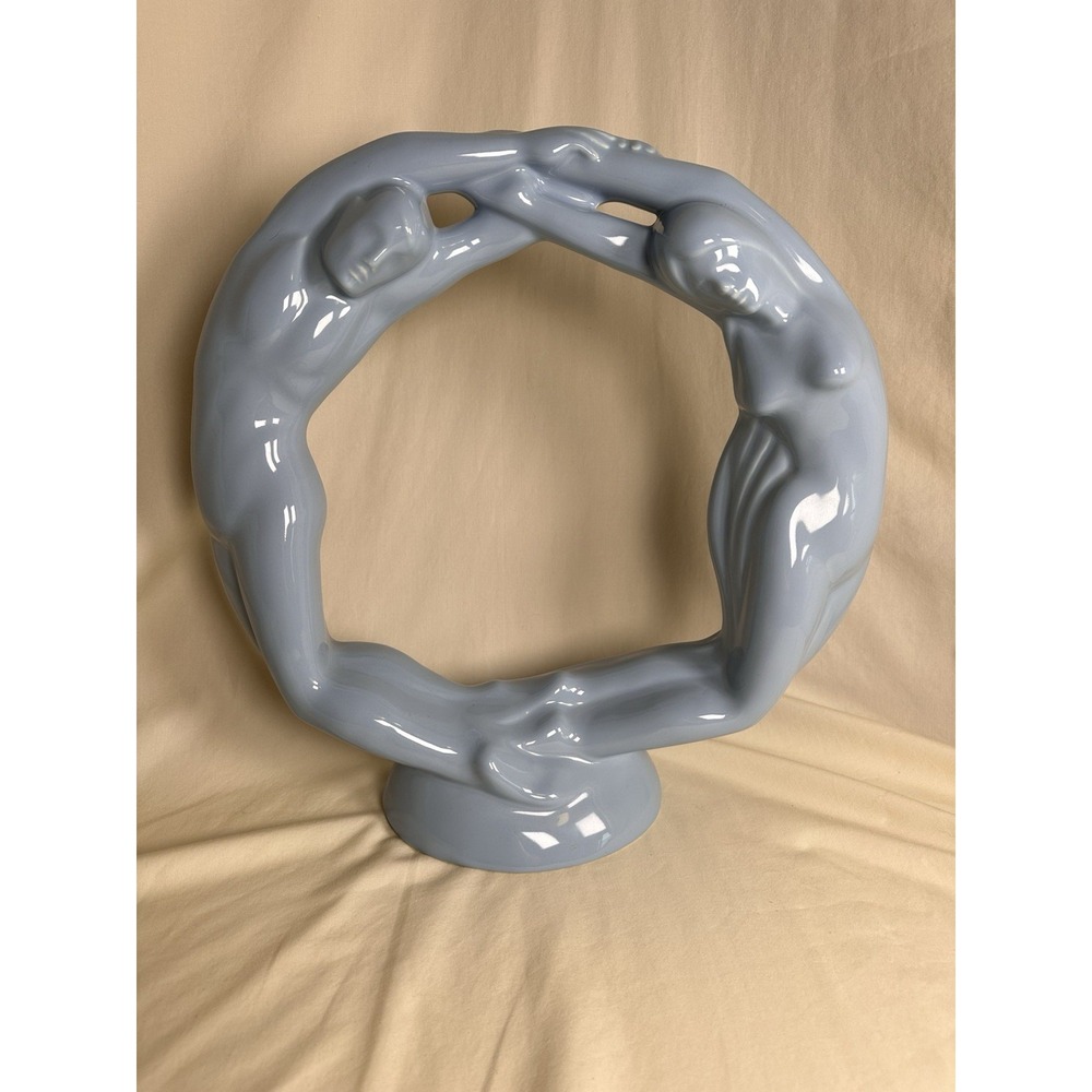 Haeger USA Infinity Circle of Love Vintage Powder Blue Sculpture MCM